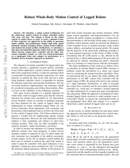 Robust Whole-Body Motion Control of Legged Robots