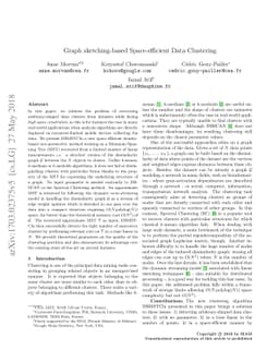 Graph sketching-based Space-efficient Data Clustering