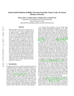 End-to-End Prediction of Buffer Overruns from Raw Source Code via Neural
  Memory Networks