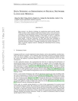 Data Noising as Smoothing in Neural Network Language Models
