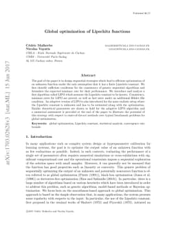 Global optimization of Lipschitz functions