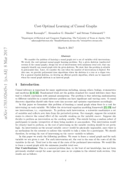 Cost-Optimal Learning of Causal Graphs