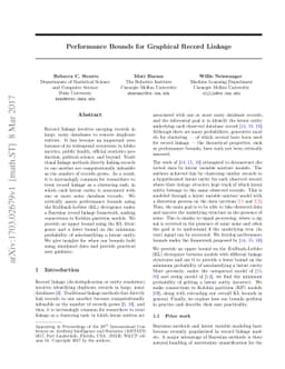 Performance Bounds for Graphical Record Linkage