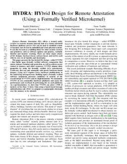 HYDRA: HYbrid Design for Remote Attestation (Using a Formally Verified
  Microkernel)