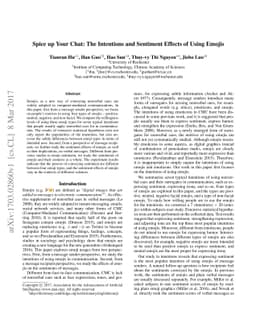 Spice up Your Chat: The Intentions and Sentiment Effects of Using Emoji