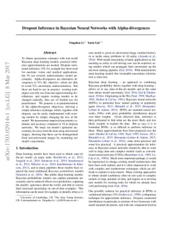 Dropout Inference in Bayesian Neural Networks with Alpha-divergences