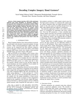Decoding Complex Imagery Hand Gestures