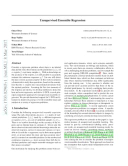 Unsupervised Ensemble Regression