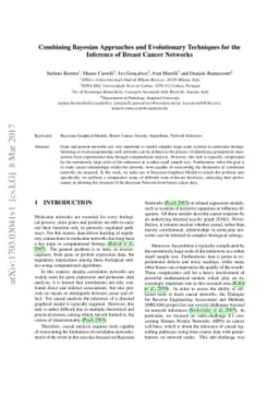 Combining Bayesian Approaches and Evolutionary Techniques for the
  Inference of Breast Cancer Networks