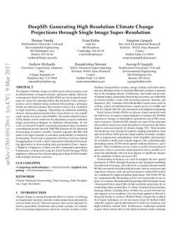 DeepSD: Generating High Resolution Climate Change Projections through
  Single Image Super-Resolution