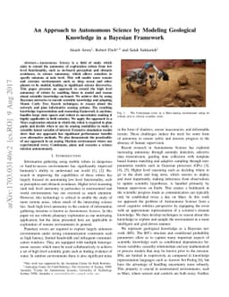An Approach to Autonomous Science by Modeling Geological Knowledge in a
  Bayesian Framework
