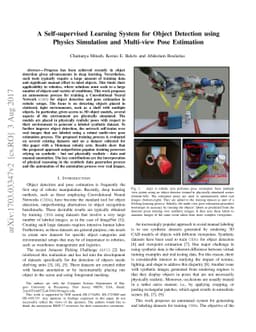 A Self-supervised Learning System for Object Detection using Physics
  Simulation and Multi-view Pose Estimation
