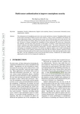 Multi-sensor authentication to improve smartphone security