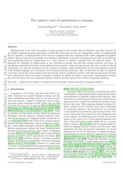The cognitive roots of regularization in language