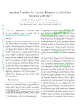 Auxiliary Variables for Bayesian Inference in Multi-Class Queueing
  Networks