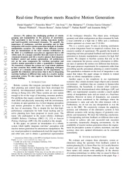 Real-time Perception meets Reactive Motion Generation