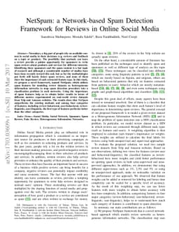 NetSpam: a Network-based Spam Detection Framework for Reviews in Online
  Social Media