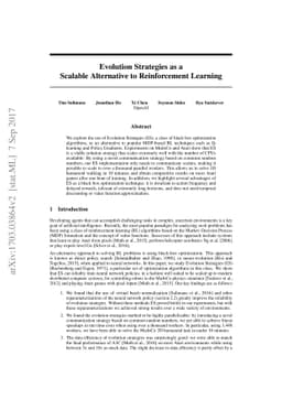 Evolution Strategies as a Scalable Alternative to Reinforcement Learning