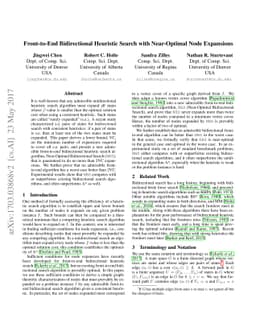 Front-to-End Bidirectional Heuristic Search with Near-Optimal Node
  Expansions