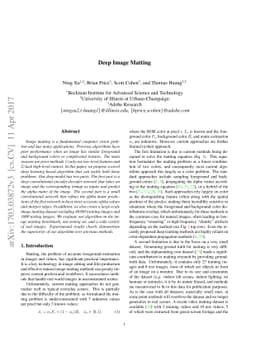 Deep Image Matting