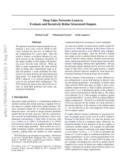Deep Value Networks Learn to Evaluate and Iteratively Refine Structured
  Outputs