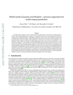 Multivariate Gaussian and Student$-t$ Process Regression for
  Multi-output Prediction