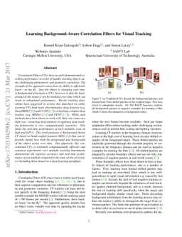 Learning Background-Aware Correlation Filters for Visual Tracking