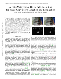 A PatchMatch-based Dense-field Algorithm for Video Copy-Move Detection
  and Localization