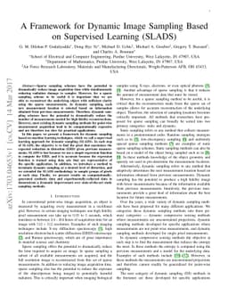 A Framework for Dynamic Image Sampling Based on Supervised Learning
  (SLADS)