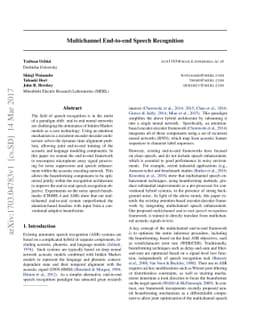 Multichannel End-to-end Speech Recognition