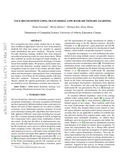 Face Recognition using Multi-Modal Low-Rank Dictionary Learning
