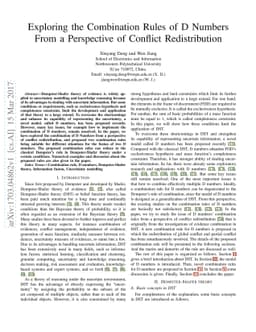 Exploring the Combination Rules of D Numbers From a Perspective of
  Conflict Redistribution