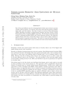 Vision-based Robotic Arm Imitation by Human Gesture