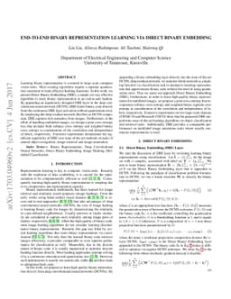 End-to-end Binary Representation Learning via Direct Binary Embedding