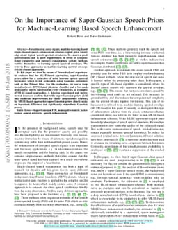 On the Importance of Super-Gaussian Speech Priors for Machine-Learning
  Based Speech Enhancement