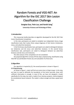 Random Forests and VGG-NET: An Algorithm for the ISIC 2017 Skin Lesion
  Classification Challenge
