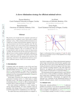 A clever elimination strategy for efficient minimal solvers