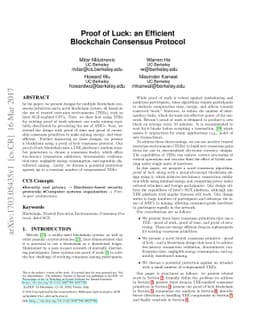 Proof of Luck: an Efficient Blockchain Consensus Protocol