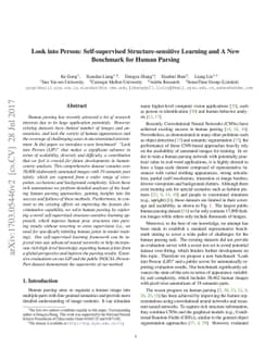 Look into Person: Self-supervised Structure-sensitive Learning and A New
  Benchmark for Human Parsing