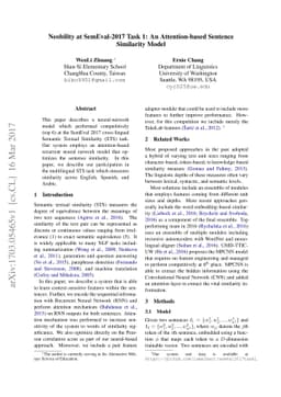Neobility at SemEval-2017 Task 1: An Attention-based Sentence Similarity
  Model