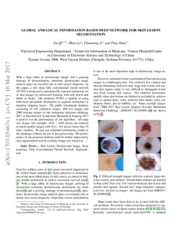 Global and Local Information Based Deep Network for Skin Lesion
  Segmentation
