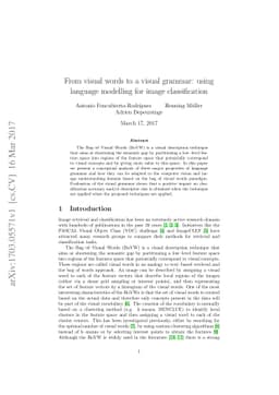 From visual words to a visual grammar: using language modelling for
  image classification