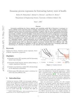 Gaussian process regression for forecasting battery state of health