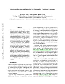 Improving Document Clustering by Eliminating Unnatural Language