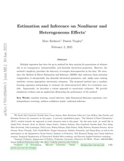 Estimation and Inference on Nonlinear and Heterogeneous Effects