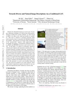 Towards Diverse and Natural Image Descriptions via a Conditional GAN