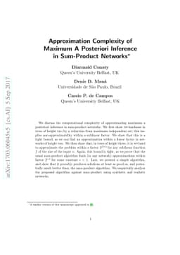 Approximation Complexity of Maximum A Posteriori Inference in
  Sum-Product Networks
