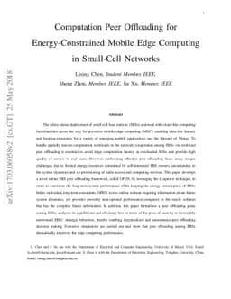 Computation Peer Offloading for Energy-Constrained Mobile Edge Computing
  in Small-Cell Networks
