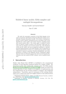 Multilevel linear models, Gibbs samplers and multigrid decompositions