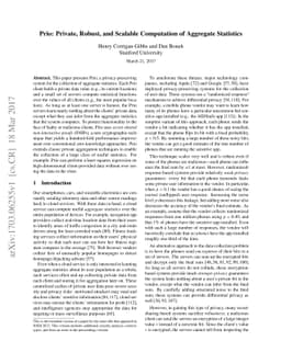 Prio: Private, Robust, and Scalable Computation of Aggregate Statistics